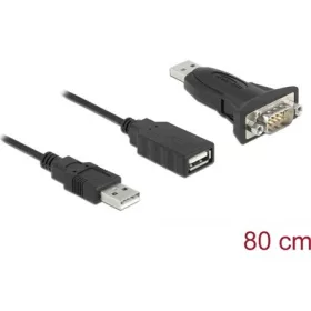   Delock USB-A 2.0 -> Serial RS-232 DB9 M/M adapter 0.8m fekete