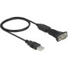 Delock USB-A 2.0 -> Serial RS-232 DB9 M/M adapter 0.8m fekete