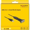 Delock USB-A 2.0 -> Serial RS-232 DB9 M/M adapter 0.8m fekete