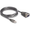 Delock USB-A 2.0 -> Serial RS-232 DB9 M/M adatkábel 3m szürke 3 x LED jelzőfény