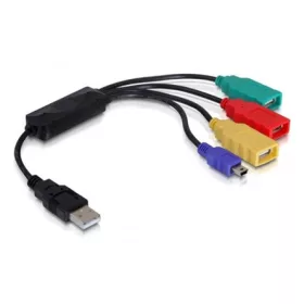   Delock USB-A 2.0 -> 3db USB-A 2.0 USB-B 2.0 mini 5pin M/F adatkábel fekete