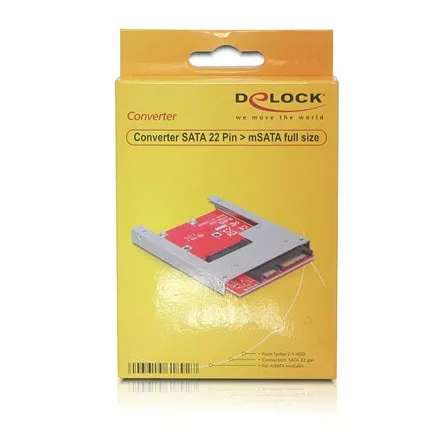 Delock ADA Delock 61892 SATA 22pin > mSATA teljes méretű konverter