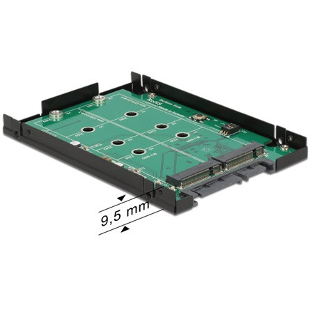 Delock ADA Delock 62590 2,5"-s SATA 22 pol. 2x M.2 NGFF csatl. RAID támogatással átalakító