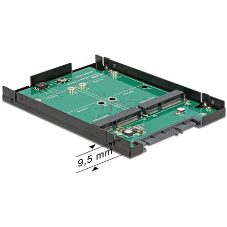Delock ADA Delock 62594 2,5"-s 22 pol. SATA > 2x mSATA RAID támogatással átalakító