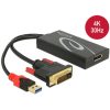 Delock ADA Delock 62596 DVI-dugós csatlakozó > Displayport 1.2 dugós csatl. - Fekete