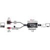 Delock ADA Delock 62596 DVI-dugós csatlakozó > Displayport 1.2 dugós csatl. - Fekete