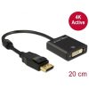 Delock Átalakító - 62599 (Displayport apa -> DVI anya, 4K adapter, Fekete)