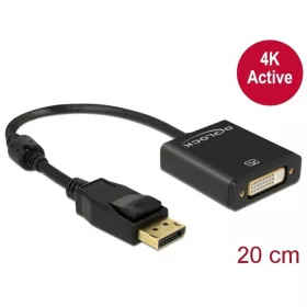   Delock Átalakító - 62599 (Displayport apa -> DVI anya, 4K adapter, Fekete)