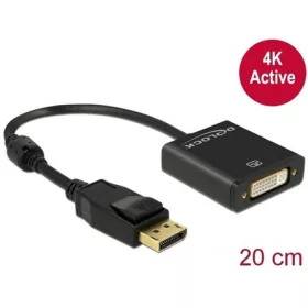   Delock DisplayPort 1.2 -> DVI-I M/F aktív adapter 0.2m fekete