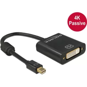   Delock ADA Delock 62605 miniDisplayport 1.2 dugós csatl. - DVI csatlakozóhüvely 4K passzív - Fekete