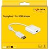 Delock DisplayPort 1.2 -> HDMI M/F aktív adapter 0.2m fehér