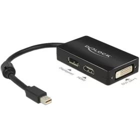   Delock ADA Delock 62623 mini Displayport 1.1 dugós csatl. > Displayport/HDMI/DVI passzív adapter - Fekete