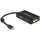 Delock ADA Delock 62631 mini Displayport 1.1 dugós csatl. > VGA/HDMI/DVI passzív adapter - Fekete