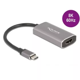   Delock USB-C / Thunderbolt -> HDMI 2.1 M/F adapter 15m szürke DP Alt Mode; HDR