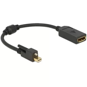   Delock ADA Delock 62638 mini Displayport 1.2-dugós csatl. csavarral > Displayport-csatl.hüvely 4K adapter