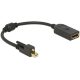 Delock ADA Delock 62638 mini Displayport 1.2-dugós csatl. csavarral > Displayport-csatl.hüvely 4K adapter
