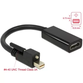   Delock ADA Delock 62640 mini Displayport 1.2-dugós csatl. csavarral > HDMI-csatl.hüvely 4K aktív adapter - Fekete