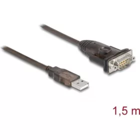   Delock USB-A 2.0 -> Serial RS-232 DB9 M/M adatkábel 1.5m barna