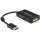 Delock ADA Delock 62656 Displayport 1.1 dugós csatl. > VGA/HDMI/DVI csatl. hüvely passzív adapter - Fekete