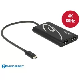   Delock Thunderbolt 3 -> Displayport 1.2 M/F adapter 0.27m fekete 4K 60Hz