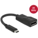 Delock ADA Delock 62748 Adapter USB Type-C csatlakozódugóval > Displayport csatlakozóhüvellyel (DP váltakozó mód) 4K