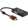 Delock ADA Delock 62902 Displayport 1.2 dugós csatl. - VGA/HDMI/DVI csatlakozóhüvely 4K passzív adapter - Fekete