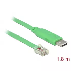   Delock Átalakító Kábel - 62960 (USB2.0 -> Soros RS-232, RJ45, 1,8m, Zöld)