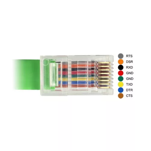 Delock Átalakító Kábel - 62960 (USB2.0 -> Soros RS-232, RJ45, 1,8m, Zöld)