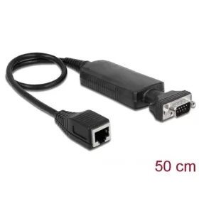   Delock RJ45 CAT5 UTP -> Serial RS-232 DB9 F/M konverter 0.5m fekete