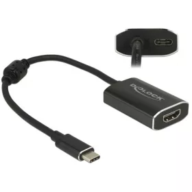   Delock USB-C -> HDMI M/F adapter 0.2m fekete (DP Alt Mode) 4K 60 Hz with PD