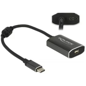   Delock USB-C -> Mini DisplayPort M/F adapter 0.2m fekete (DP Alt Mode) 4K 60Hz