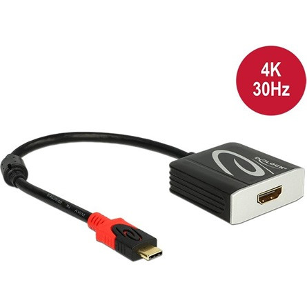 Delock USB-C -> HDMI M/F adapter 0.2m fekete