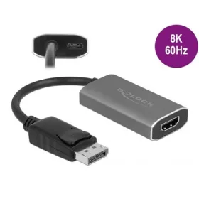   Delock DisplayPort 1.2 -> HDMI 2.0 M/F aktív adapter 0.15m szürke HDR