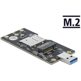   Delock USB 3.0 átalakító, A-típusú csatlakozóval - M.2 B kulcs, SIM-nyílással