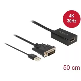   Delock DVI-D -> DisplayPort 1.2 M/F aktív adapter 0.5m fekete
