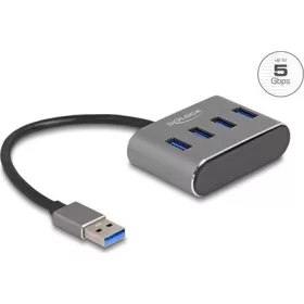   Delock 4 portos USB 3.2 Gen 1 hub USB Type-A csatlakozóval   USB Type-A portok a tetején