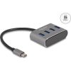 Delock 4 portos USB 3.2 Gen 1 hub USB Type-C csatlakozóval   USB Type-A portok a tetején