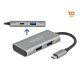 Delock 63261 4-portos USB3.2 Gen 2×1 A USB3.2 Gen 2×1 C hub szürke