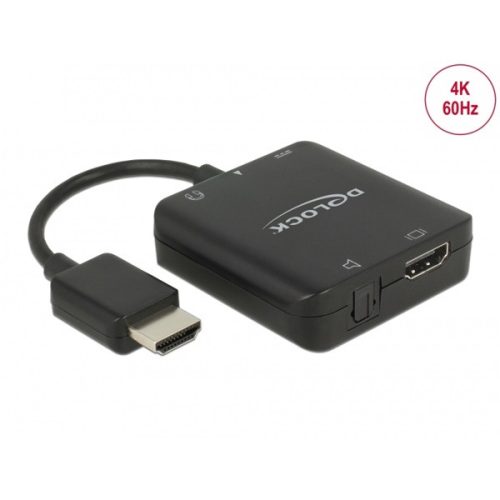 Delock Átalakító - 63276 (HDMI-A, USB Micro-B -> HDMI-A, 3,5 Jack, Toslink, fekete)