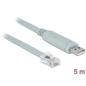   Delock USB-A 2.0 -> Serial RS-232 RJ45 M/M adatkábel 5m szürke