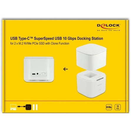 Delock 63331 M.2 2280 PCIe NVMe USB3.2 Gen 2×1 C dokkoló fehér