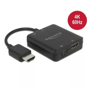   Delock HDMI 2.0 USB-B 2.0 micro -> HDMI 2.0 Jack stereo 3,5mm S/PDIF M/F audio extractor 0.15m fekete