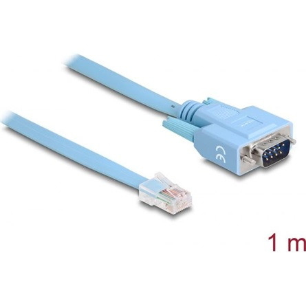 Delock Serial RS-232 DB9 -> Serial RS-232 RJ45 M/M adatkábel 1m kék