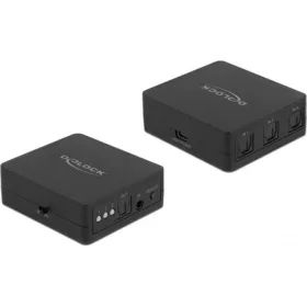   Delock S/PDIF TOSLINK kapcsoló 3 bemenettel és 1 kimenettel infrasugaras távkapcsolóval és USB Tápellátással