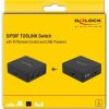 Delock S/PDIF TOSLINK kapcsoló 3 bemenettel és 1 kimenettel infrasugaras távkapcsolóval és USB Tápellátással