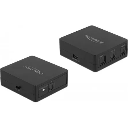Delock S/PDIF TOSLINK kapcsolat 1 bemenettel és 3 kimenettel USB tápellátással