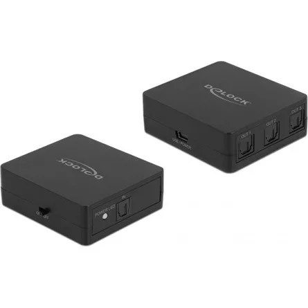 Delock S/PDIF TOSLINK kapcsolat 1 bemenettel és 3 kimenettel USB tápellátással