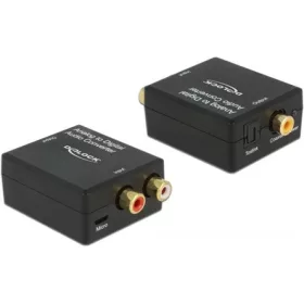   Delock S/PDIF Coaxial Toslink Standard -> USB-B 2.0 micro 2db RCA F/F adapter fekete