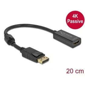   Delock DisplayPort 1.2 -> HDMI 1.4 M/F adapter 0.2m fekete