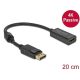 Delock DisplayPort 1.2 -> HDMI 1.4 M/F adapter 0.2m fekete